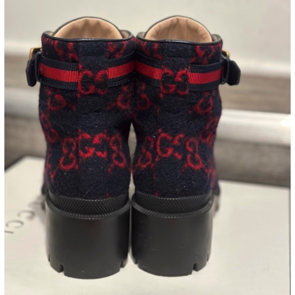 Gucci Covered Wool GG Combat Boots - Picture 3 of 6